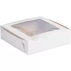 9x9x2.5 White Pie Box With Window