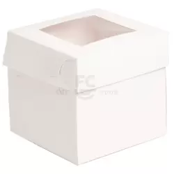 6x6x6 White Cake Box w/Window
