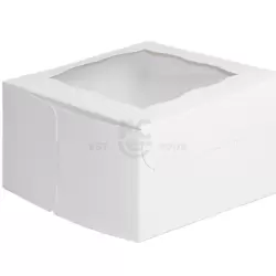 7X7X4 White Cake Box with Window