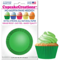 Green Cupcake Liners - pkg 32
