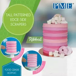 Ribbed Tall Patterned Edge Side Scraper by PME
