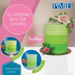 Scallop Tall Patterned Edge Side Scraper by PME