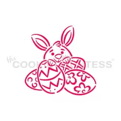 Drawn With Character - Bunny Behind Egg PYO Cookie Stencil - The