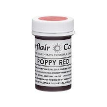 Poppy Red Sugarflair Tartranil Concentrated Paste Colour