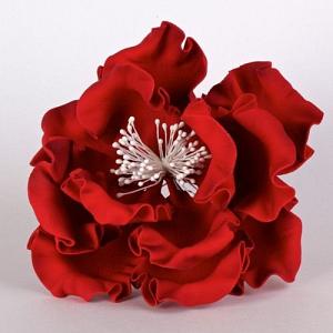 Peony Gumpaste Flower 6" - Red 300