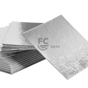 Silver 0.08" Embossed Square Thin Board - 4" 300