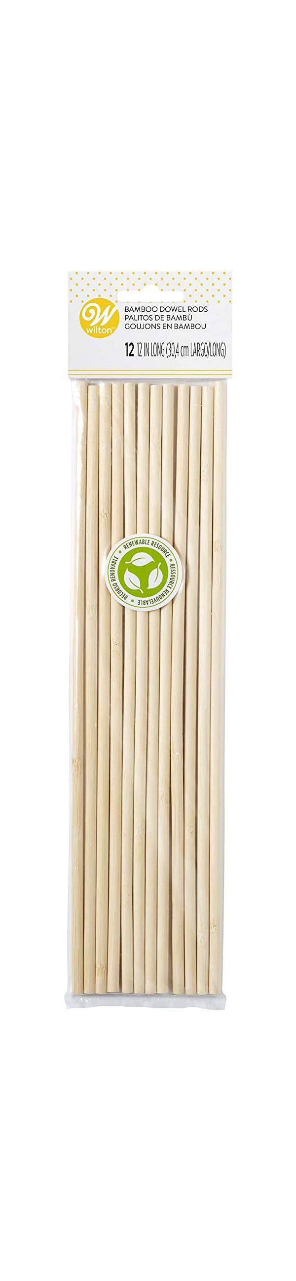 Bamboo Dowel Rods - pkg 12 by Wilton 600