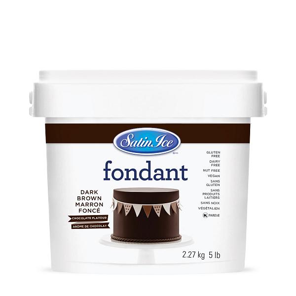 Satin Ice Dark Brown Rolled Fondant - 2.27 kg (5 lbs) 600
