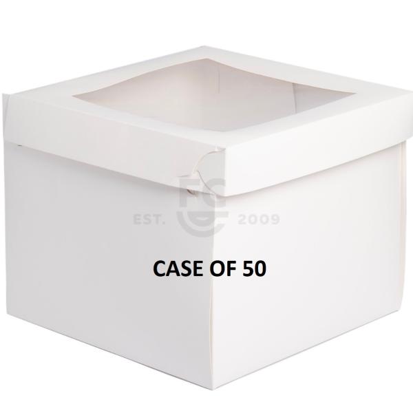 12X12X10 White Cake Box with Window - Case of 50