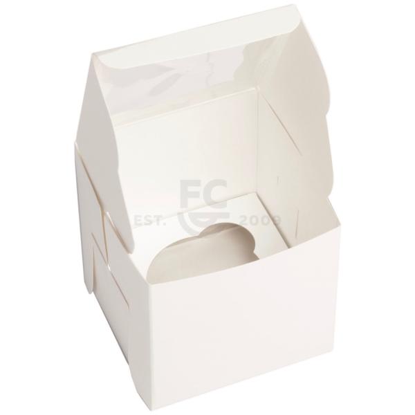 4X4 Single White Cupcake Box 600