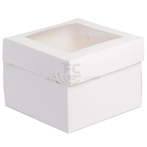 8X8X6 White Cake Box with Window