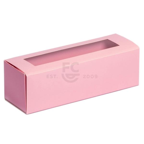 6 Macaron Box - Pink with Window  - Package of 10