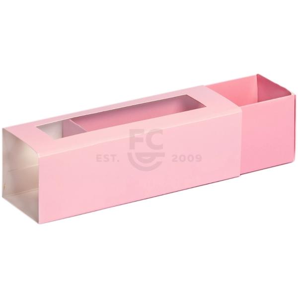 6 Macaron Box - Pink with Window  - Package of 10 600
