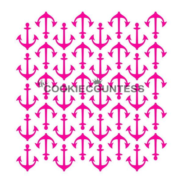 Anchors Background Cookie Stencil - the Cookie Countess 600