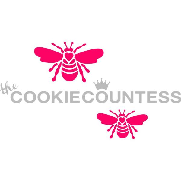 Bees in 2 Sizes Cookie Stencil - The Cookie Countess 600