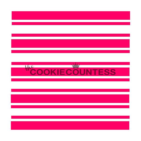 Preppy Stripes Cookie Stencil - the Cookie Countess 600