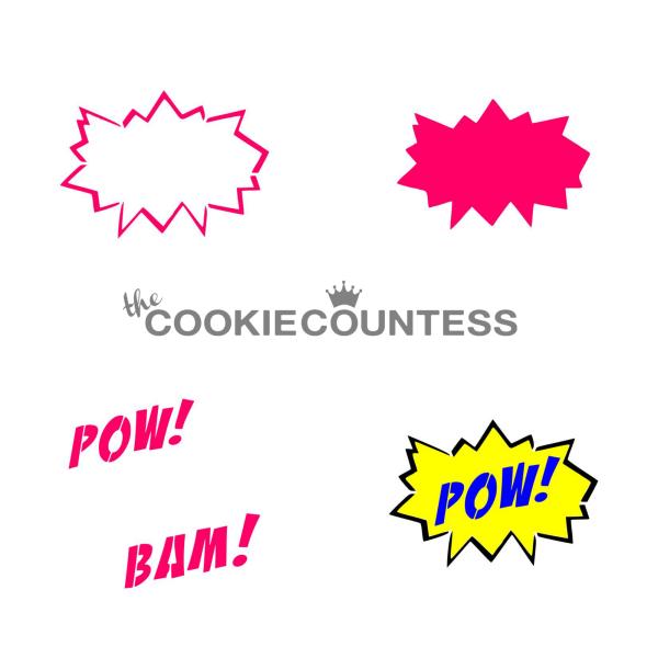 Superhero Cookie Stencil - the Cookie Countess 600
