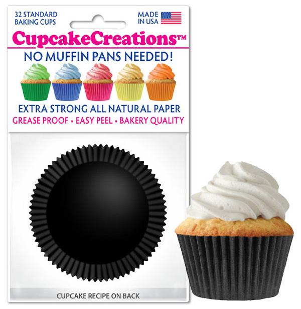 Black Cupcake Liners - pkg of 32 600