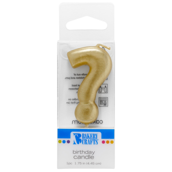 Gold Question Mark Candle 1.75\" by Bakery Crafts