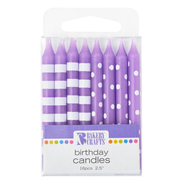 Stripes & Dots Purple 16 pcs 2.5\" by Bakery Crafts