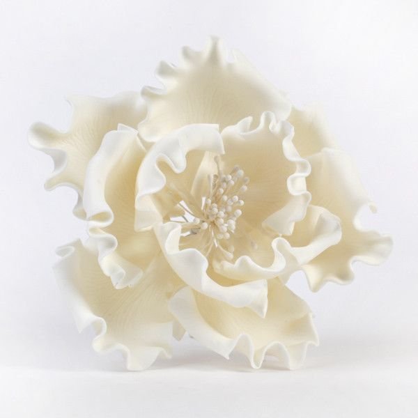 Peony Gumpaste Flower 6\" - White
