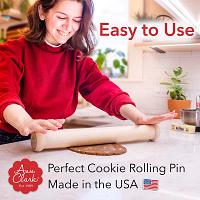 Cookie Rolling Pin 1/4-in. Fixed Depth Hardwood Made in the USA by Ann Clark 200