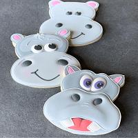Hippo Face Cookie Cutter 3.5" x 3" 200