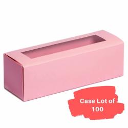6 Macaron Box - Pink with Window  - Package of 100