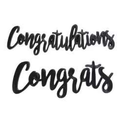 Congratulations Script Assortment Cake Topper Layon - Pack of 12