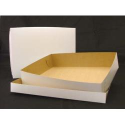 26.5X18.5X4 White Full Sheet Cake Box - Case of 25