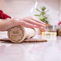 Cookie Rolling Pin 1/4-in. Fixed Depth Hardwood Made in the USA by Ann Clark