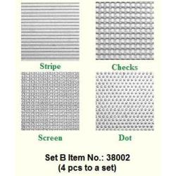 Impression Mat Set of 4; Strips Checks Screen & Dots