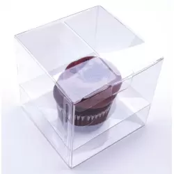 4 Inch by 4 Inch Clear Cupcake Box - Includes Cupcake Insert