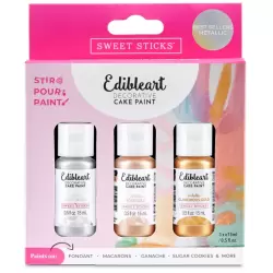 'Best Seller' Metallic 3 Pack Edibleart Paint by Sweet Sticks