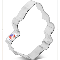 Christmas Grump with Santa Hat Cookie Cutter 3.5"