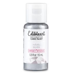 Silver Metallic 15mL - Edibleart Paint by Sweet Sticks