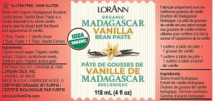 Organic Madagascar Vanilla Bean Paste - 16 oz by Lorann 300