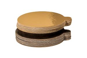 Black/Gold 0.045" Round Thin Tab Board - 4" - CASE OF 500 300