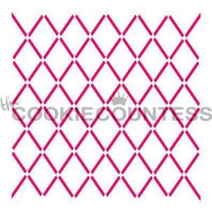 Argyle Lines Cookie Stencil - The Cookie Countess 300