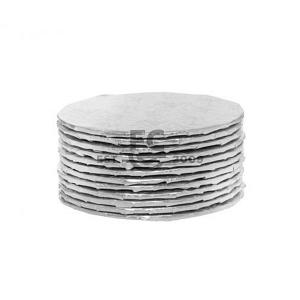 7 Inch Round Silver Embossed 1/4" Cake Board 300