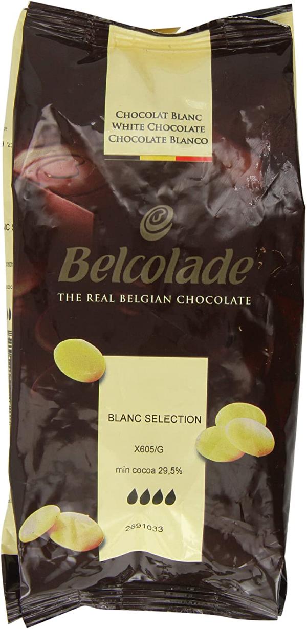 Belcolade 31% White Chocolate Drops - 1 kg 600
