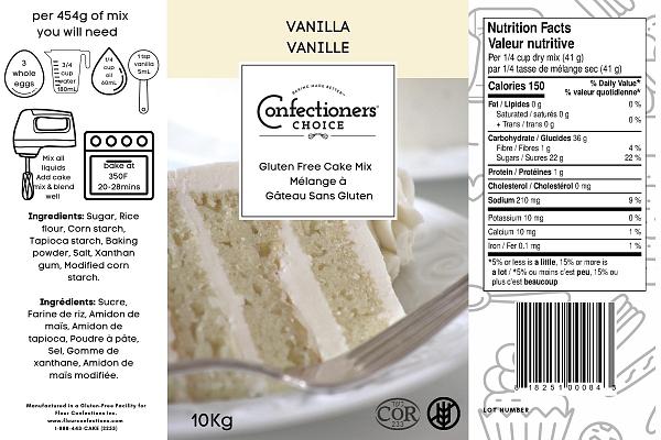 Gluten Free Vanilla Cake Mix - 10 kg 600