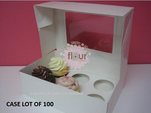 10X7X4.5 White Cupcake Box with Insert - Case Lot of 100 600