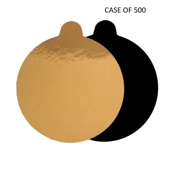 Black/Gold 0.050\" Round Thin Tab Board - 3 1/4\" - CASE OF 500