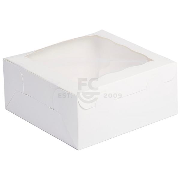 10X10X4 White Cake Box with Window