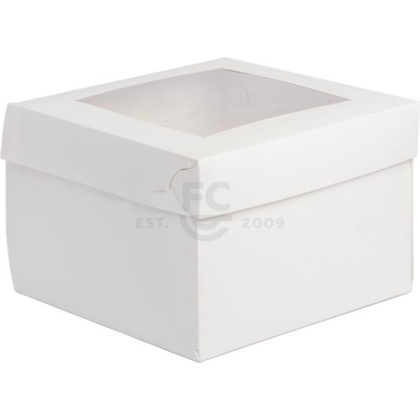 10X10X8 White Cake Box with Window 600