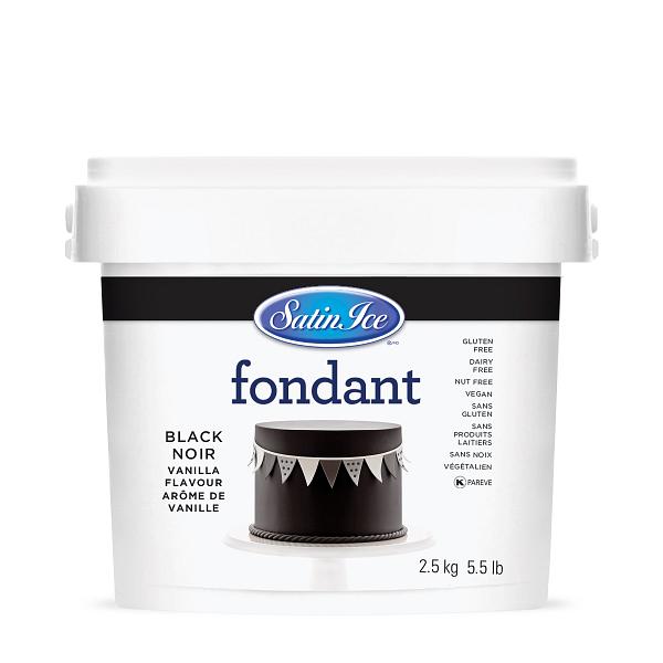 Satin Ice Black Rolled Fondant - 2.5 kg (5.5 lbs)
