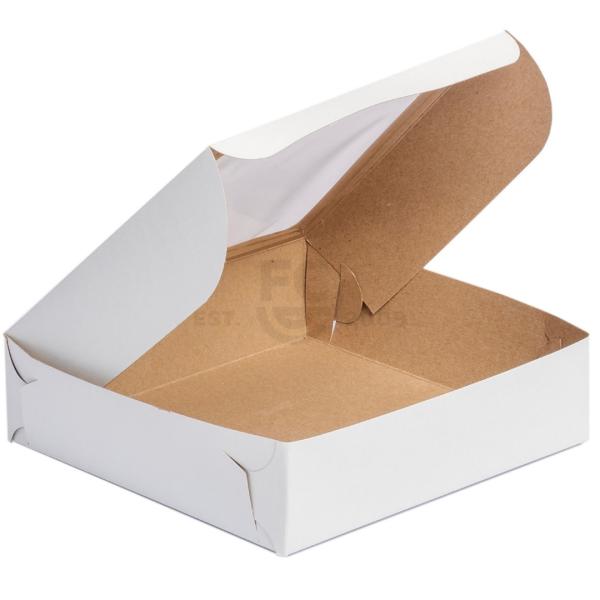 9x9x2.5 White Pie Box With Window 600