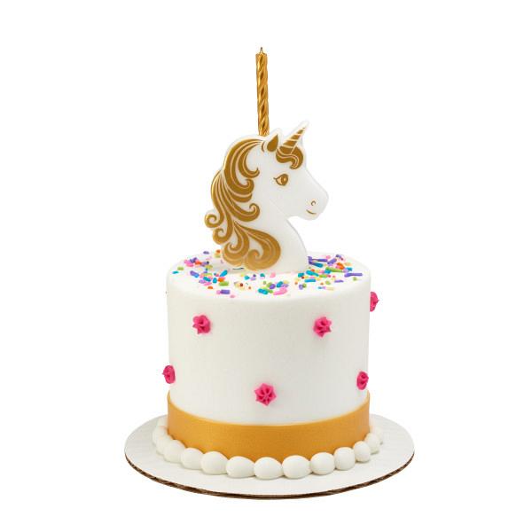 Gold Unicorn Holder & 3 Candles by Bakery Crafts 600