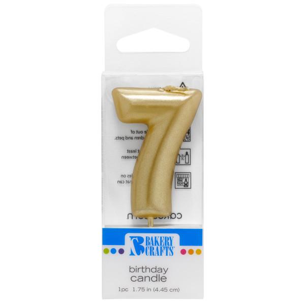 Gold Number 7 Candle 1.75\" by Bakery Crafts